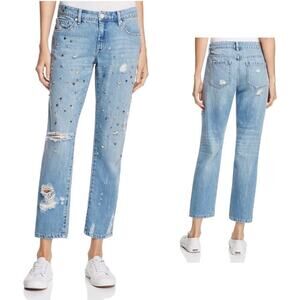 Blank NYC Distressed Studded Cropped Jeans Size 25